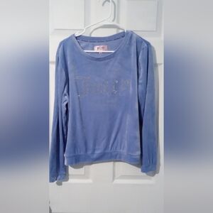 Juicy Couture Blue and Silver Velour Top